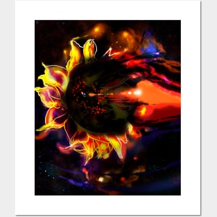 SUN flower black hole nebula Posters and Art